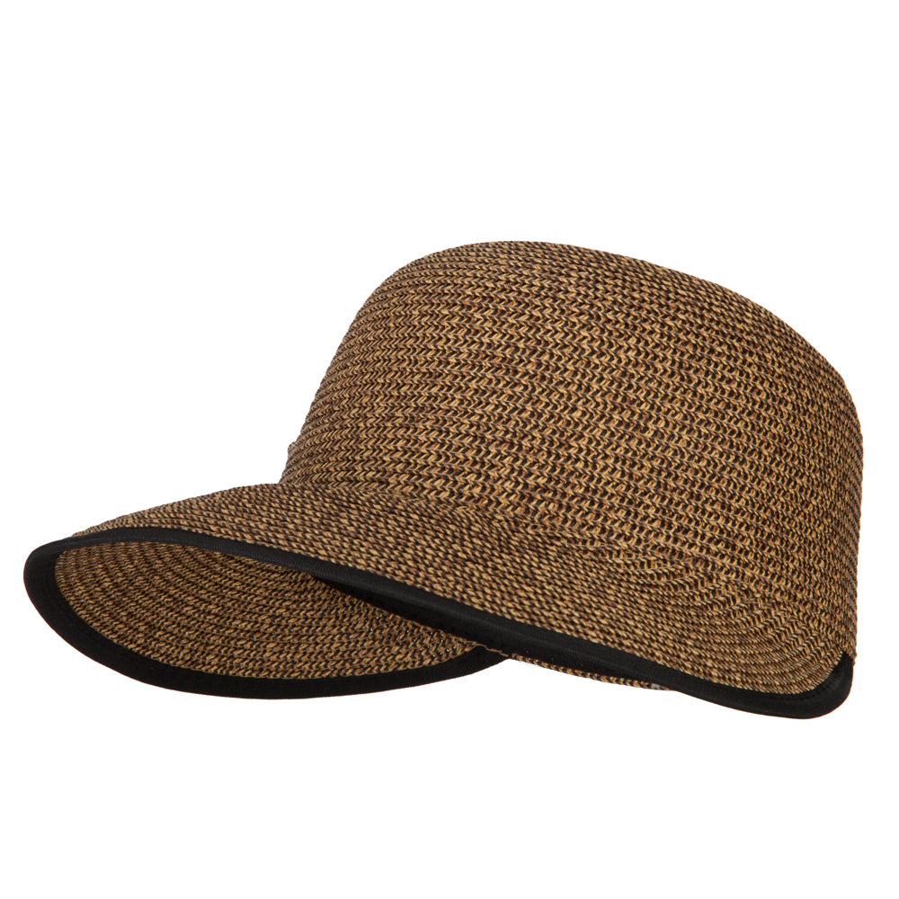UPF 50+ Women's Paper Braid Large Brim Hat, Black Tweed / One Size