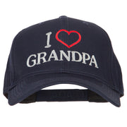 I Love Grandpa Embroidered Solid Cotton Pro Style Cap