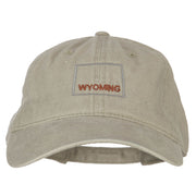 Wyoming with Map Outline Embroidered Washed Cotton Twill Cap