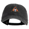 Skull and Arcane Eye Embroidered Washed Cotton Twill Cap - Black OSFM