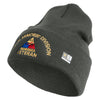 U.S. Army 49th Armored Division Logo Embroidered 12 Inch Solid Knit Cuff Long Beanie Made in USA - Charcoal OSFM