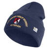 U.S. Army 11th Armored Cavalry Regiment Logo Embroidered 12 Inch Solid Knit Cuff Long Beanie Made in USA - Navy OSFM