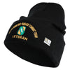 U.S. Army 155th Armored Brigade Combat Team Logo Embroidered 12 Inch Solid Knit Cuff Long Beanie Made in USA - Black OSFM