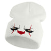 It Scary Clown Eyes Embroidered 12" Long Knitted Beanie - White OSFM