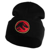Jurassic Dinosaur Logo Embroidered 12" Long Knitted Beanie - Black OSFM