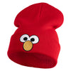 Sesame Puppet Eyes Logo Embroidered 12" Long Knitted Beanie - Red OSFM