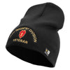 U.S. Army 25th Infantry Division Symbol Embroidered 8 Inch Solid Knit Short Beanie Made in USA - Black OSFM