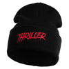 Thriller Wordmark Logo Embroidered 12" Long Knitted Beanie - Black OSFM