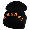 Spooky Upside Down Logo Embroidered 12" Long Knitted Beanie - Black OSFM