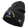 U.S. Army 29th Infantry Division Symbol Embroidered 8 Inch Solid Knit Short Beanie Made in USA - Black OSFM