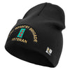 U.S. Army 32nd Infantry Brigade Symbol Embroidered 8 Inch Solid Knit Short Beanie Made in USA - Black OSFM