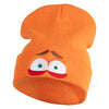 Inside Emotions Anxiety Embroidered 12" Long Knitted Beanie - Orange OSFM