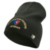 U.S. Army 38th Infantry Division Symbol Embroidered 8 Inch Solid Knit Short Beanie Made in USA - Graphite OSFM