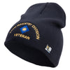 U.S. Army 40th Infantry Division Symbol Embroidered 8 Inch Solid Knit Short Beanie Made in USA - Navy OSFM