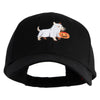 Trick or Treat Puppy Embroidered Solid Cotton Twill Low Profile Strap Cap - Black OSFM