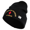 U.S. Army 5th Infantry Division Logo Embroidered 12 Inch Solid Knit Cuff Long Beanie Made in USA - Black OSFM