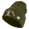 U.S. Army 11th Infantry Brigade Logo Embroidered 12 Inch Solid Knit Cuff Long Beanie Made in USA - Olive OSFM