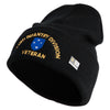 U.S. Army 23rd Infantry Division Logo Embroidered 12 Inch Solid Knit Cuff Long Beanie Made in USA - Black OSFM