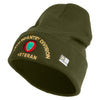 U.S. Army 24th Infantry Division Logo Embroidered 12 Inch Solid Knit Cuff Long Beanie Made in USA - Olive OSFM