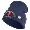 U.S. Army 25th Infantry Division Logo Embroidered 12 Inch Solid Knit Cuff Long Beanie Made in USA - Navy OSFM