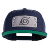 Anime Ninja Headband Embroidered Wool Blend Prostyle Snapback Cap - Navy OSFM