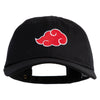 Anime Ninja Cloud Embroidered Unstructured Cotton Twill Washed Cap - Black OSFM