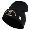 U.S. Army 29th Infantry Brigade Combat Team Logo Embroidered 12 Inch Solid Knit Cuff Long Beanie Made in USA - Black OSFM
