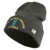 U.S. Army 32nd Infantry Brigade Logo Embroidered 12 Inch Solid Knit Cuff Long Beanie Made in USA - Charcoal OSFM