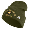 U.S. Army 33rd Infantry Brigade Combat Team Logo Embroidered 12 Inch Solid Knit Cuff Long Beanie Made in USA - Olive OSFM