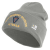 U.S. Army 36th Infantry Division Logo Embroidered 12 Inch Solid Knit Cuff Long Beanie Made in USA - Dk-Ash OSFM