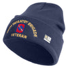 U.S. Army 39th Infantry Brigade Logo Embroidered 12 Inch Solid Knit Cuff Long Beanie Made in USA - Navy OSFM