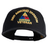U.S. Army 3rd Armored Division Embroidered Retro Cotton Blend Snapback Cap - Black OSFM