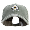 Happy Egg Character Embroidered Big Size Washed Pigment Dyed Cap - Olive XL-3XL