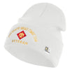 U.S. Army 45th Infantry Brigade Combat Team Logo Embroidered 12 Inch Solid Knit Cuff Long Beanie Made in USA - White OSFM