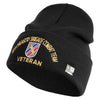 U.S. Army 48th Infantry Brigade Combat Team Logo Embroidered 12 Inch Solid Knit Cuff Long Beanie Made in USA - Black OSFM