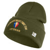 U.S. Army 50th Infantry Brigade Combat Team Logo Embroidered 12 Inch Solid Knit Cuff Long Beanie Made in USA - Olive OSFM