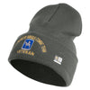 U.S. Army 116th Infantry Brigade Combat Team Logo Embroidered 12 Inch Solid Knit Cuff Long Beanie Made in USA - Charcoal OSFM