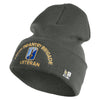 U.S. Army 170th Infantry Brigade Logo Embroidered 12 Inch Solid Knit Cuff Long Beanie Made in USA - Charcoal OSFM