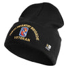 U.S. Army 198th Infantry Brigade Logo Embroidered 12 Inch Solid Knit Cuff Long Beanie Made in USA - Black OSFM