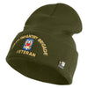 U.S. Army 199th Infantry Brigade Logo Embroidered 12 Inch Solid Knit Cuff Long Beanie Made in USA - Olive OSFM