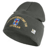 U.S. Army 256th Infantry Brigade Combat Team Logo Embroidered 12 Inch Solid Knit Cuff Long Beanie Made in USA - Charcoal OSFM