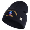 U.S. Army 442nd Infantry Regiment Logo Embroidered 12 Inch Solid Knit Cuff Long Beanie Made in USA - Navy OSFM