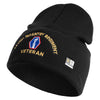 U.S. Army 442nd Infantry Regiment Logo Embroidered 12 Inch Solid Knit Cuff Long Beanie Made in USA - Black OSFM