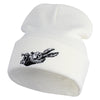 1865 Alice in Wonderland White Rabbit Embroidered 12" Beanie - White OSFM