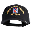 U.S. Army 198th Infantry Brigade Embroidered Retro Cotton Blend Snapback Cap - Black OSFM