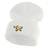 The Legendary Thunderbird Logo Embroidered 12 Inch Long Knitted Beanie - White OSFM
