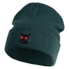Mothman Head Logo Embroidered 12 inch Acrylic Blank Cuff Long Beanie - Dark Green OSFM