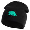 Hodag Silhouette Symbol Embroidered 8 inch Acrylic Short Blank Beanie - Black OSFM