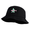 Bigfoot Carrying Fish Design Embroidered Unisex Multipurpose Crushable Cotton Twill Bucket Hat - Black M