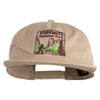 Yosemite National Park Fishing Bigfoot Embroidered 5 Panel Cotton High Profile Flat Bill Unstructured Cap - Khaki OSFM